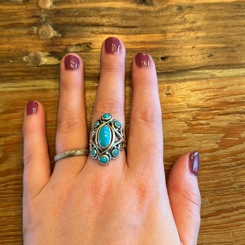 Sterling Silver Turquoise Ring size 8